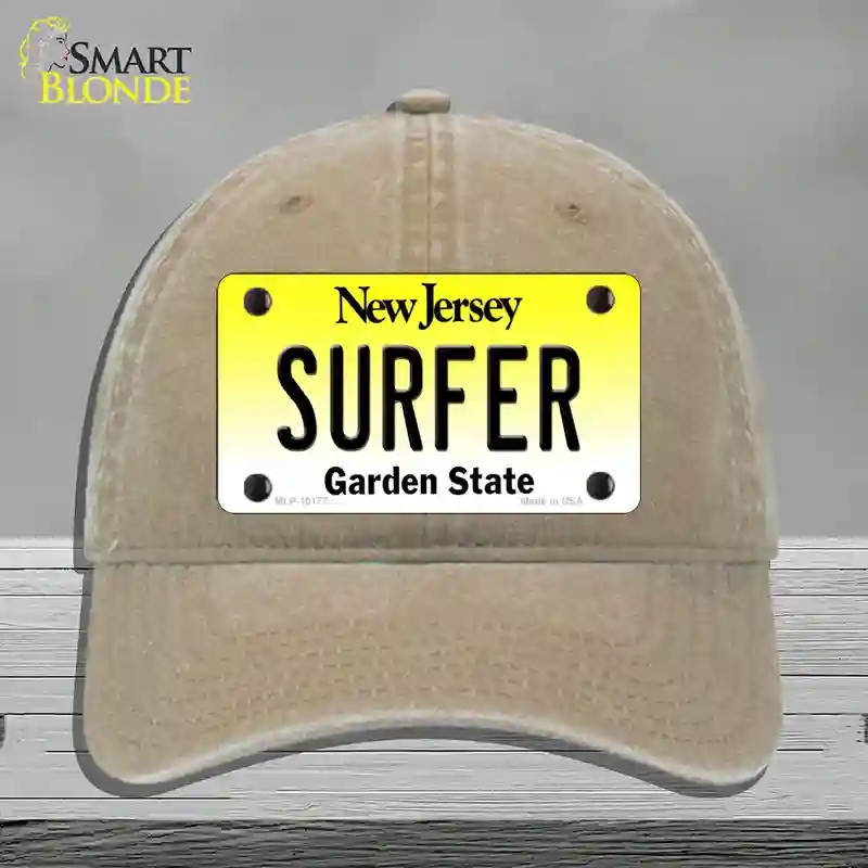 HAT09-MLP-10177 Surfer   Jersey Novelty License Plate Hat, Unconstructed Cotton - Khaki