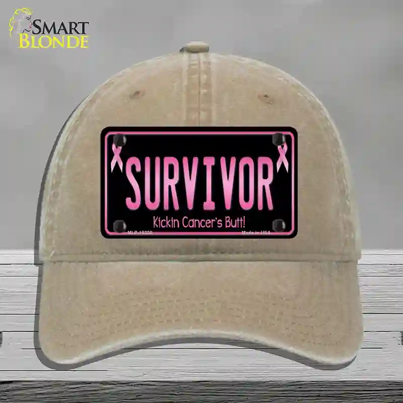 HAT09-MLP-10228 Survivor Novelty License Plate Hat, Unconstructed Cotton - Khaki