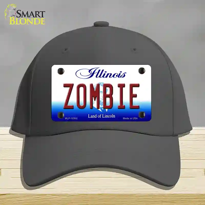 HAT04-MLP-10302 Zombie Illinois Novelty License Plate Hat, Cotton - Charcoal