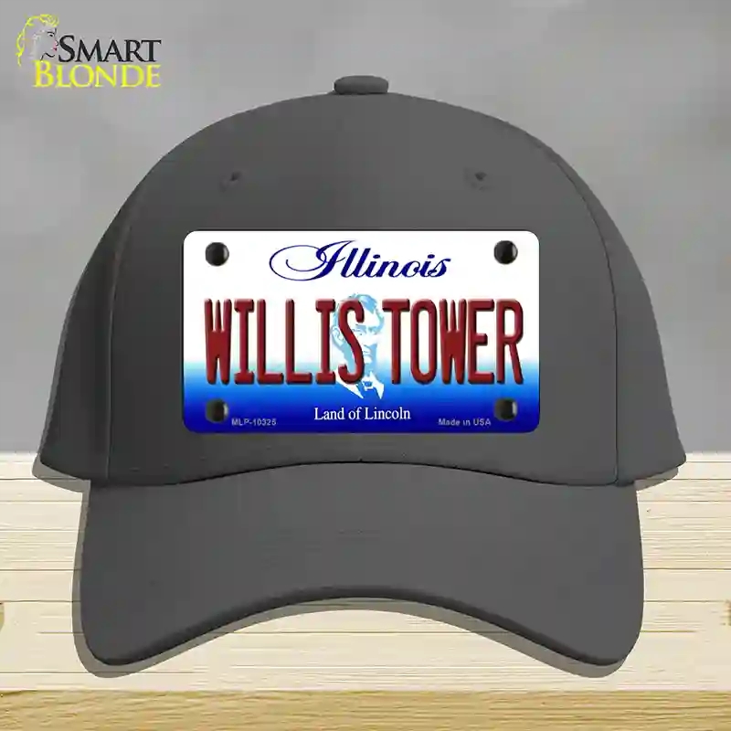 HAT04-MLP-10325 Willis Tower Illinois Novelty License Plate Hat, Cotton - Charcoal