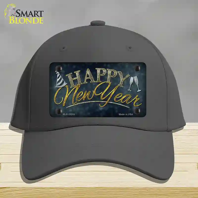 HAT04-MLP-10335 Happy   Year Novelty License Plate Hat, Cotton - Charcoal