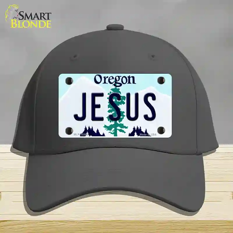 HAT04-MLP-10368 Jesus Oregon Novelty License Plate Hat, Cotton - Charcoal