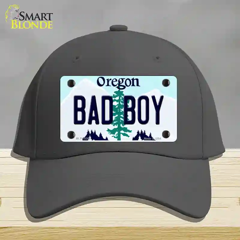 HAT04-MLP-10380 Bad Boy Oregon Novelty License Plate Hat, Cotton - Charcoal