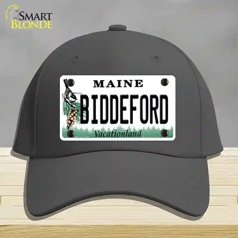 HAT04-MLP-10392 Biddeford Maine Novelty License Plate Hat, Cotton - Charcoal