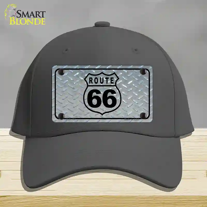 HAT04-MLP-104 Route 66 Shield Diamond Novelty License Plate Hat, Cotton - Charcoal