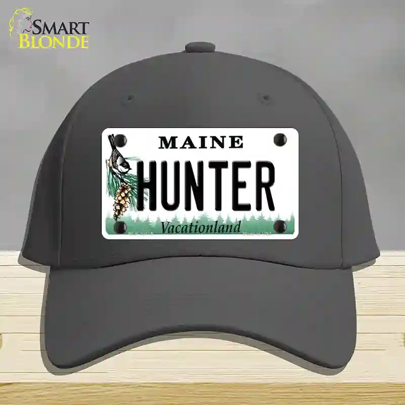 HAT04-MLP-10419 Hunter Maine Novelty License Plate Hat, Cotton - Charcoal