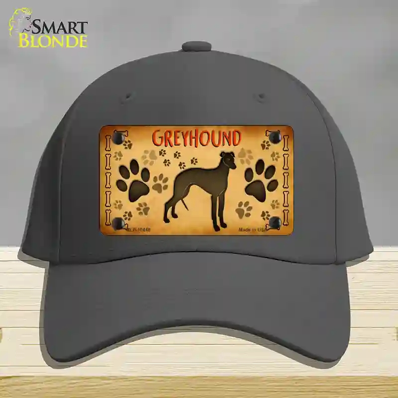 HAT04-MLP-10448 Greyhound Novelty License Plate Hat, Cotton - Charcoal