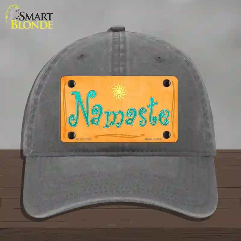 HAT08-MLP-10744 Namaste Novelty License Plate Hat, Unconstructed Cotton - Charcoal