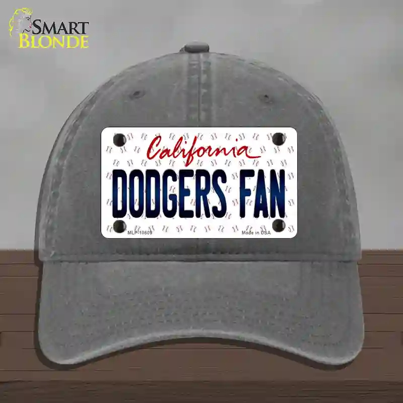 HAT08-MLP-10809 Dodgers Fan California Novelty License Plate Hat, Unconstructed Cotton - Charcoal