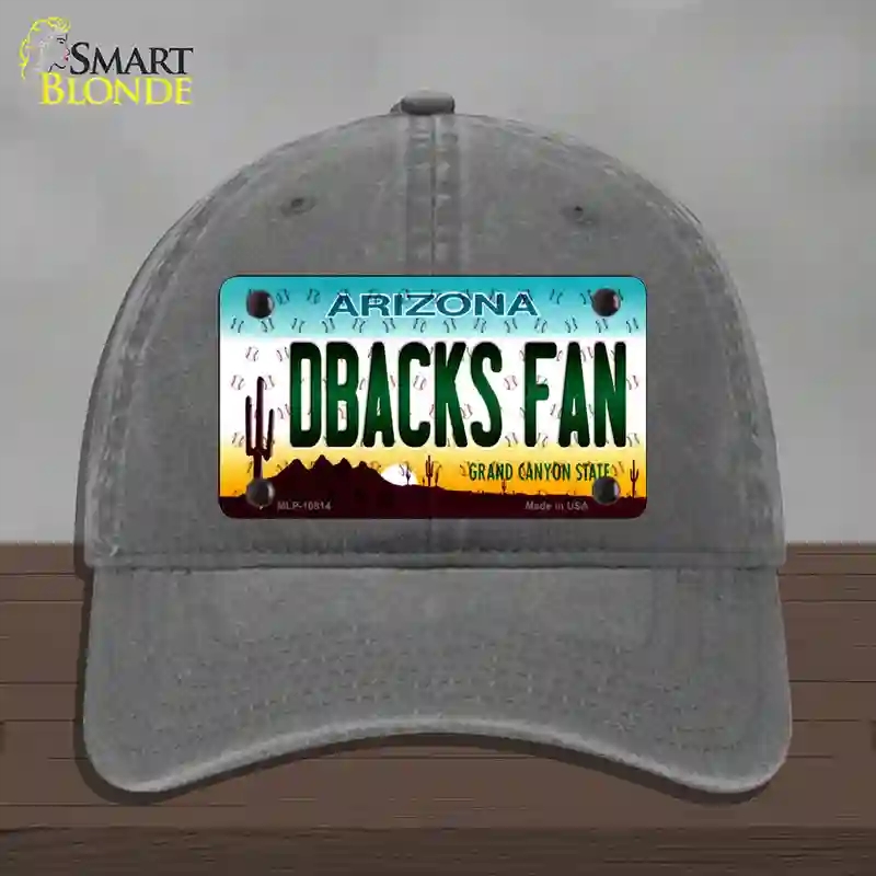 HAT08-MLP-10814 Dbacks Fan Arizona Novelty License Plate Hat, Unconstructed Cotton - Charcoal