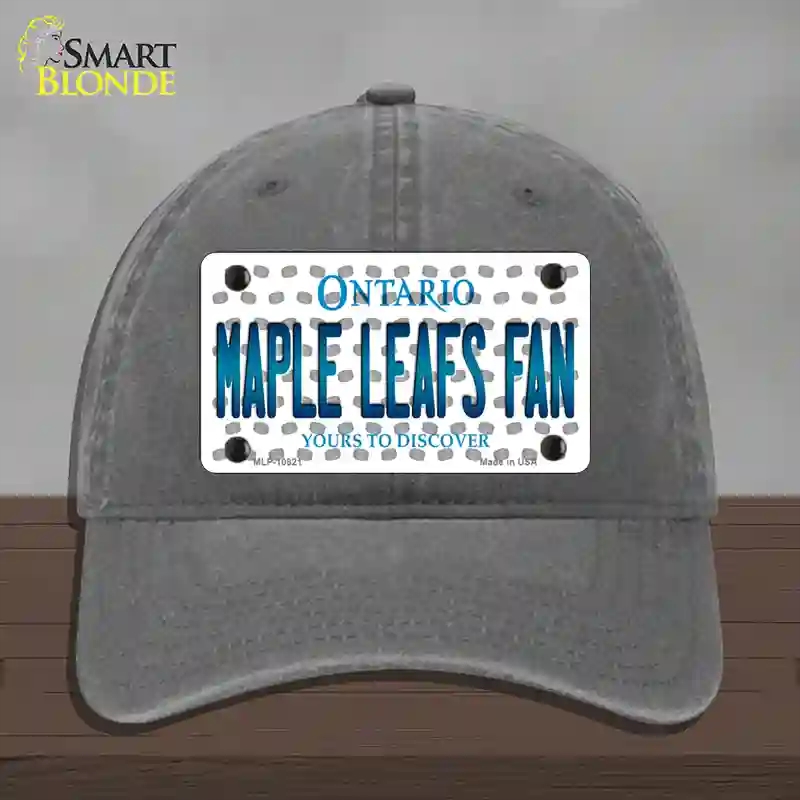 HAT08-MLP-10821 Maple Leafs Fan Ontario Novelty License Plate Hat, Unconstructed Cotton - Charcoal