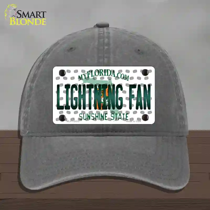 HAT08-MLP-10830 Lightning Fan Florida Novelty License Plate Hat, Unconstructed Cotton - Charcoal