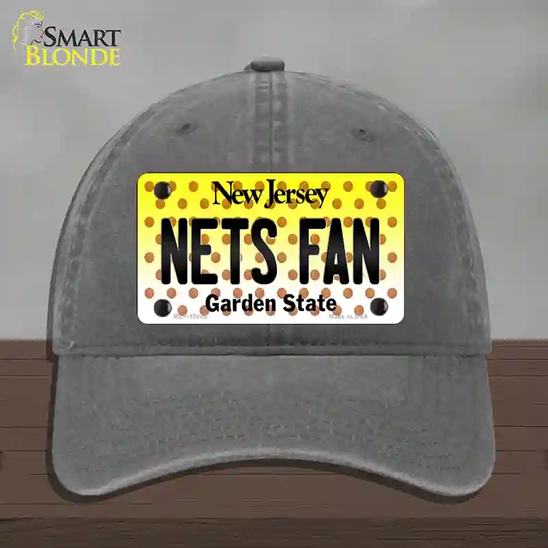 HAT08-MLP-10865 Nets Fan   Jersey Novelty License Plate Hat, Unconstructed Cotton - Charcoal