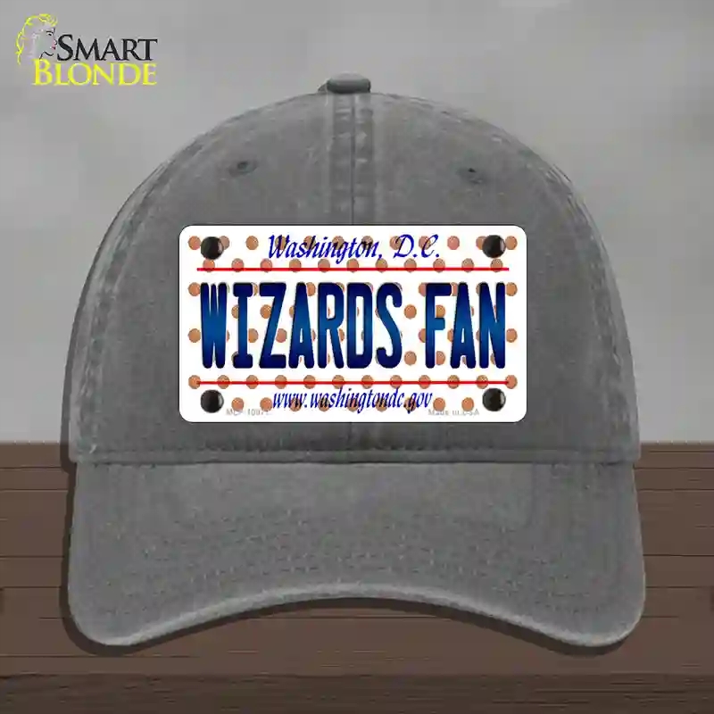 HAT08-MLP-10877 Wizards Fan Washington DC Novelty License Plate Hat, Unconstructed Cotton - Charcoal