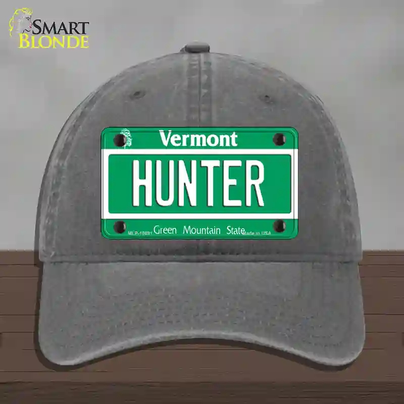 HAT08-MLP-10691 Hunter Vermont Novelty License Plate Hat, Unconstructed Cotton - Charcoal