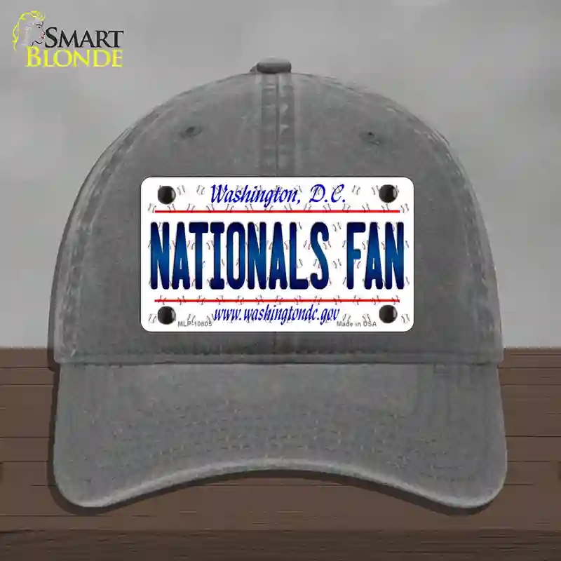 HAT08-MLP-10805 Nationals Fan Washington DC Novelty License Plate Hat, Unconstructed Cotton - Charcoal