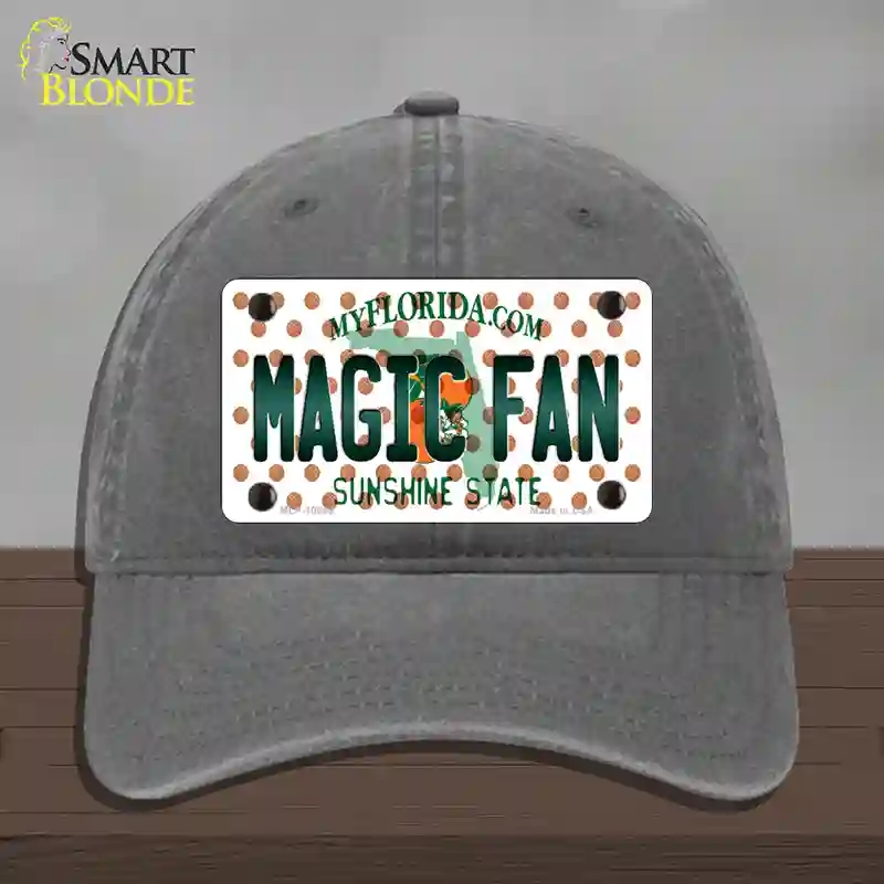 HAT08-MLP-10869 Magic Fan Florida Novelty License Plate Hat, Unconstructed Cotton - Charcoal