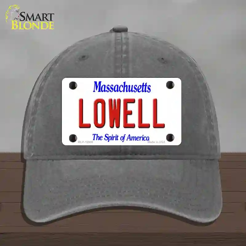 HAT08-MLP-10986 Lowell Massachusetts Novelty License Plate Hat, Unconstructed Cotton - Charcoal