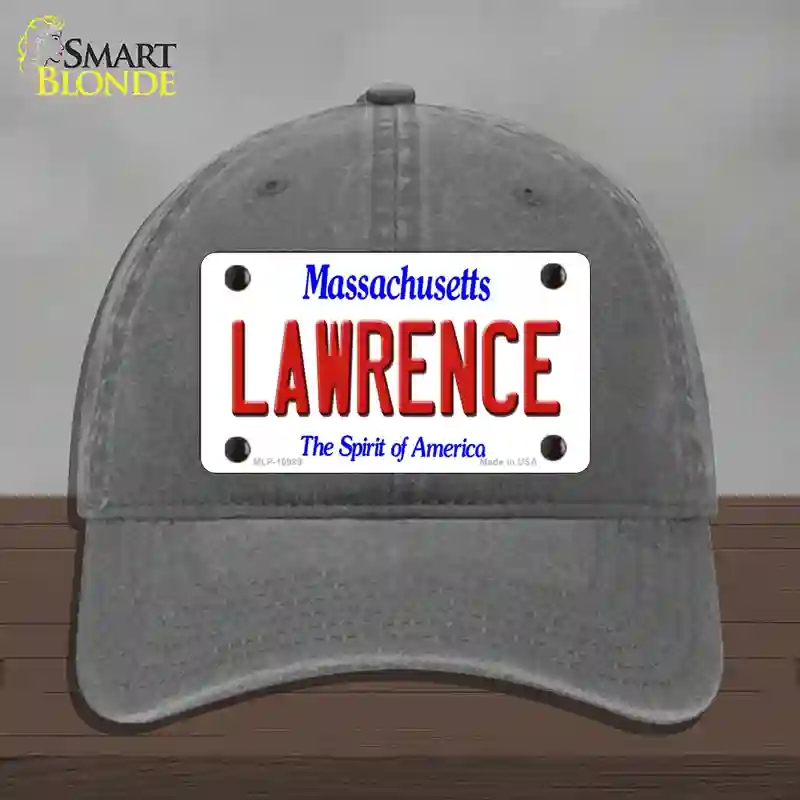 HAT08-MLP-10989 Lawrence Massachusetts Novelty License Plate Hat, Unconstructed Cotton - Charcoal