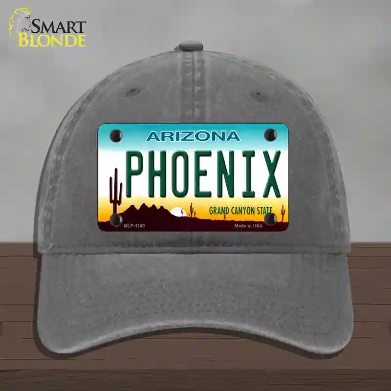 HAT08-MLP-1100 Phoenix Arizona Novelty License Plate Hat, Unconstructed Cotton - Charcoal
