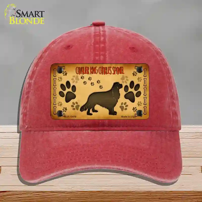 HAT13-MLP-10436 Cavalier King Charles Spaniel Novelty License Plate Hat, Unconstructed Cotton - Red