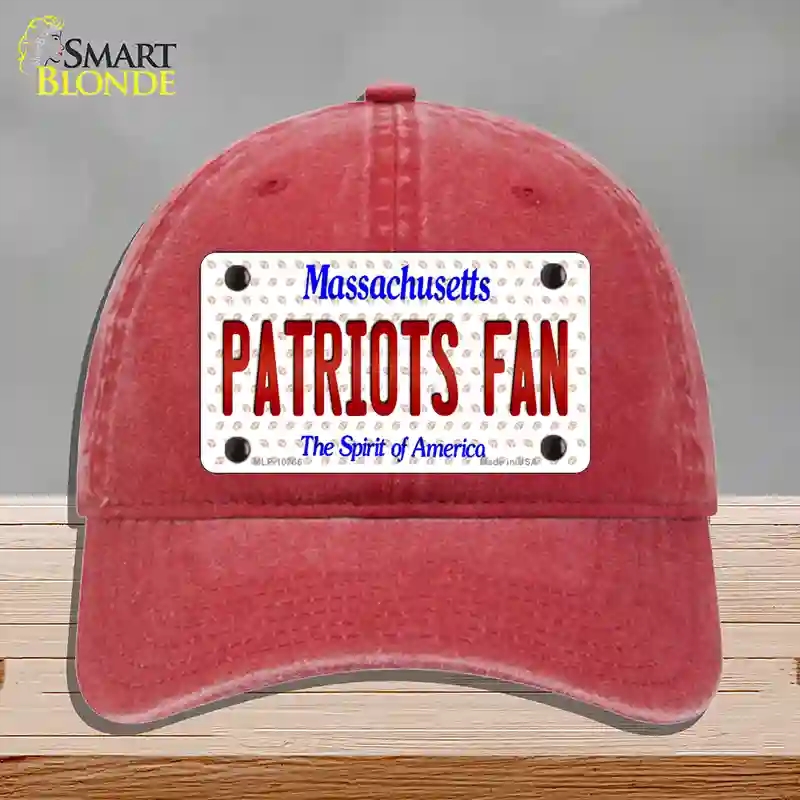 HAT13-MLP-10766 Patriots Fan Massachusetts Novelty License Plate Hat, Unconstructed Cotton - Red
