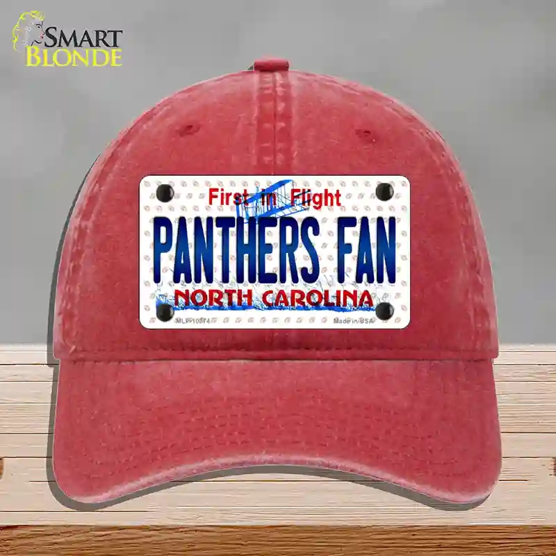 HAT13-MLP-10774 Panthers Fan North Carolina Novelty License Plate Hat, Unconstructed Cotton - Red