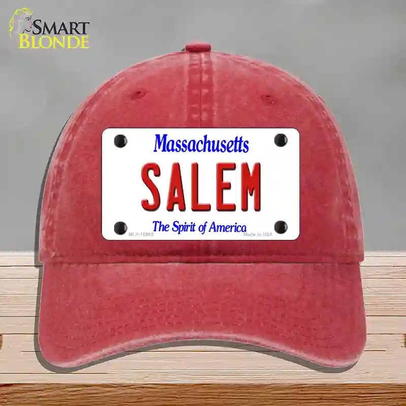 HAT13-MLP-10983 Salem Massachusetts Novelty License Plate Hat, Unconstructed Cotton - Red