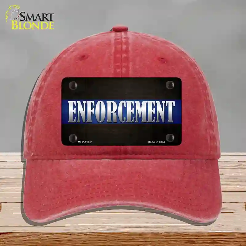HAT13-MLP-11051 Enforcement Novelty License Plate Hat, Unconstructed Cotton - Red