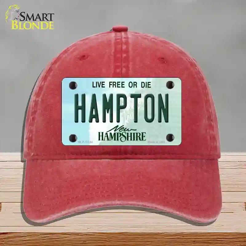 HAT13-MLP-11144 Hampton   Hampshire State Novelty License Plate Hat, Unconstructed Cotton - Red