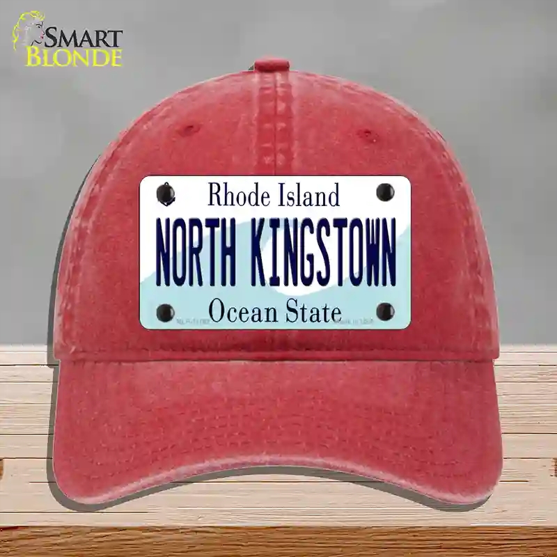 HAT13-MLP-11192 North Kingstown Rhode Island State Novelty License Plate Hat, Unconstructed Cotton - Red