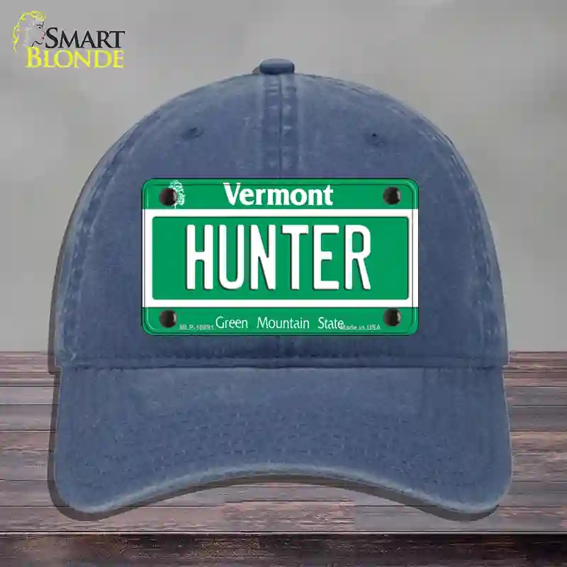 HAT11-MLP-10691 Hunter Vermont Novelty License Plate Hat, Unconstructed Cotton - Navy