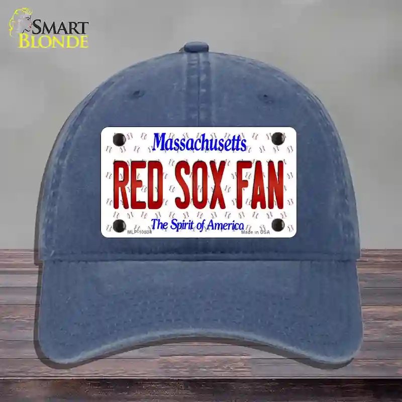 HAT11-MLP-10804 Red Sox Fan Massachusetts Novelty License Plate Hat, Unconstructed Cotton - Navy