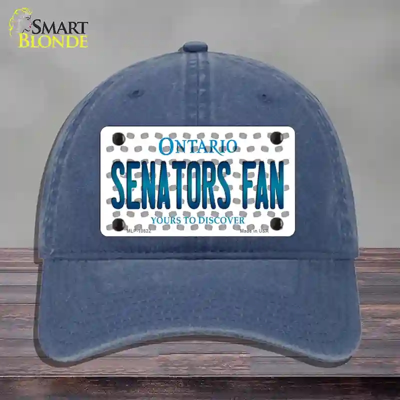 HAT11-MLP-10822 Senators Fan Ontario Novelty License Plate Hat, Unconstructed Cotton - Navy