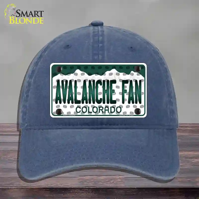 HAT11-MLP-10828 Avalanche Fan Colorado Novelty License Plate Hat, Unconstructed Cotton - Navy