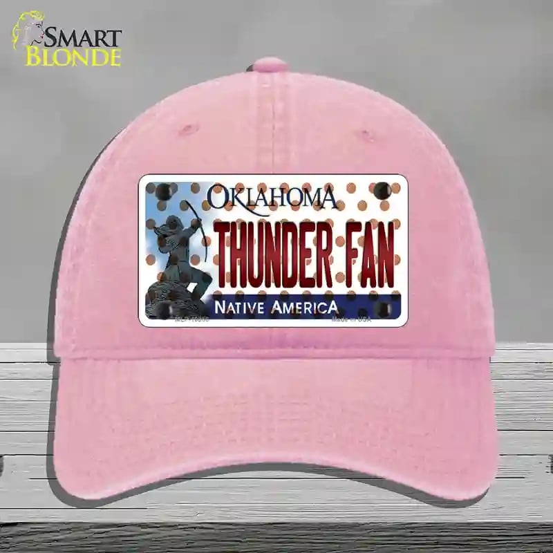 HAT12-MLP-10868 Thunder Fan Oklahoma Novelty License Plate Hat, Unconstructed Cotton - Pink