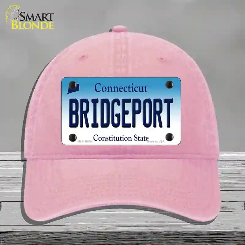 HAT12-MLP-10894 Bridgeport Connecticut Novelty License Plate Hat, Unconstructed Cotton - Pink