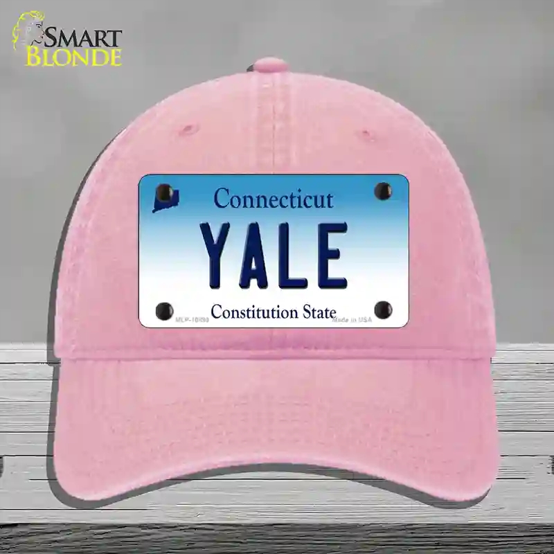 HAT12-MLP-10899 Yale Connecticut Novelty License Plate Hat, Unconstructed Cotton - Pink