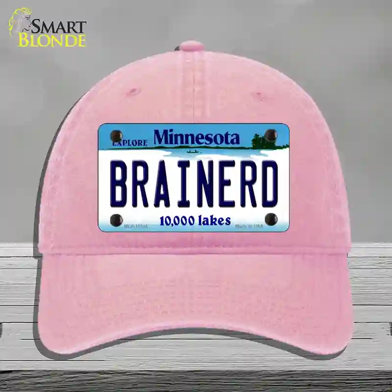 HAT12-MLP-11045 Brainerd Minnesota State Novelty License Plate Hat, Unconstructed Cotton - Pink