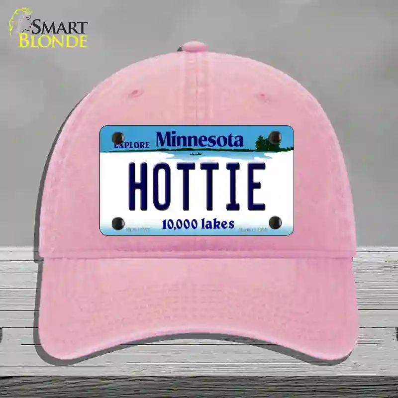 HAT12-MLP-11057 Hottie Minnesota State Novelty License Plate Hat, Unconstructed Cotton - Pink