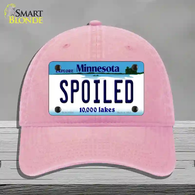 HAT12-MLP-11063 Spoiled Minnesota State Novelty License Plate Hat, Unconstructed Cotton - Pink