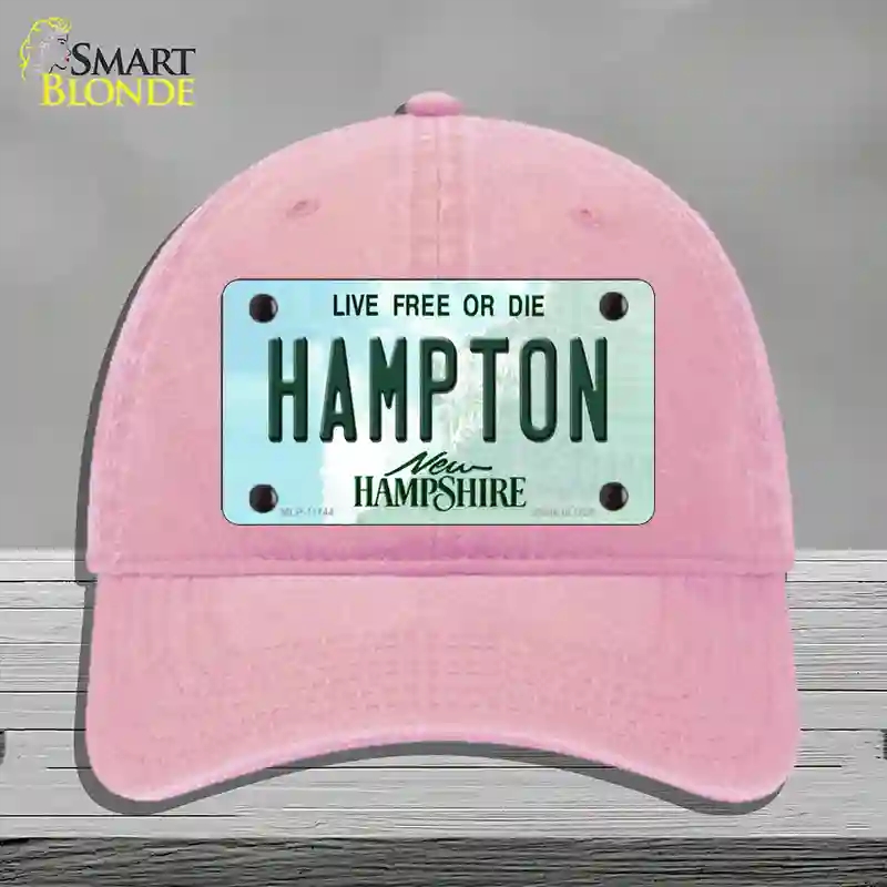 HAT12-MLP-11144 Hampton   Hampshire State Novelty License Plate Hat, Unconstructed Cotton - Pink