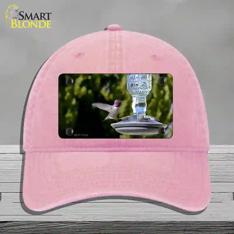 HAT12-MLP-11244 Hummingbird At Feeder Novelty License Plate Hat, Unconstructed Cotton - Pink