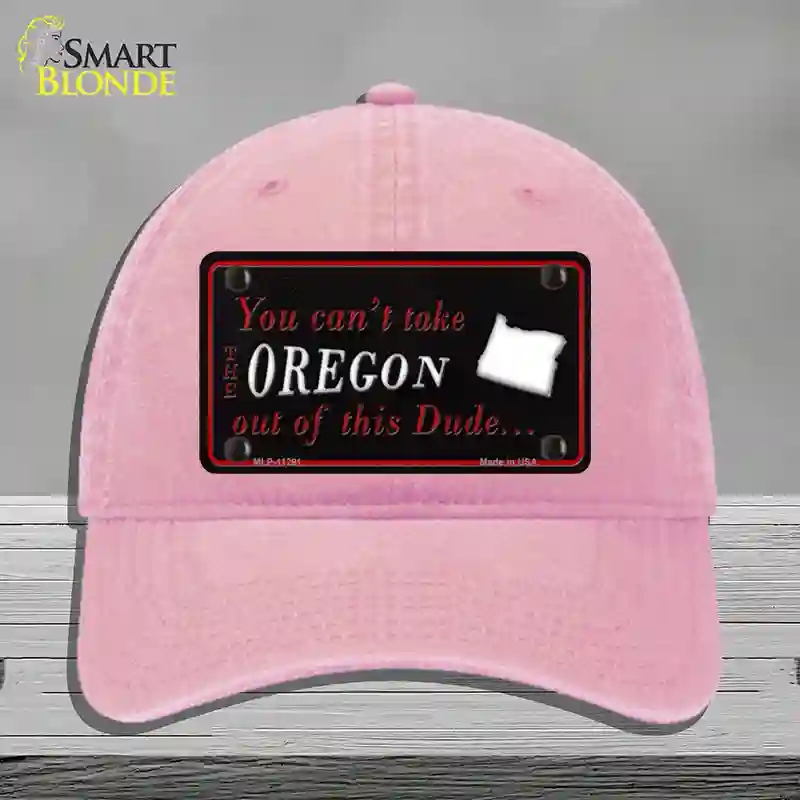 HAT12-MLP-11291 Oregon Dude Novelty License Plate Hat, Unconstructed Cotton - Pink