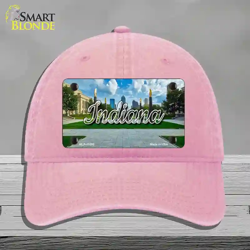 HAT12-MLP-11598 Indiana Sunny Park State Novelty License Plate Hat, Unconstructed Cotton - Pink