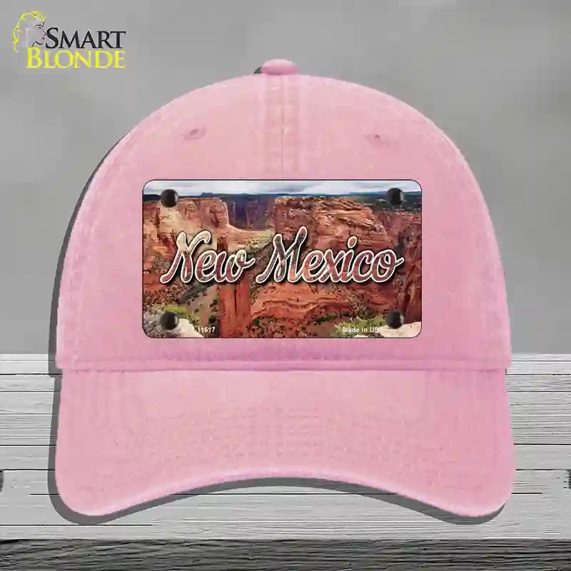 HAT12-MLP-11617   Mexico Red Canyon State Novelty License Plate Hat, Unconstructed Cotton - Pink