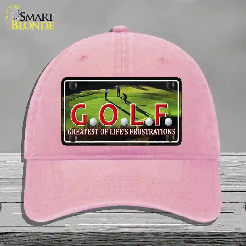 HAT12-MLP-11680 Golf Novelty License Plate Hat, Unconstructed Cotton - Pink