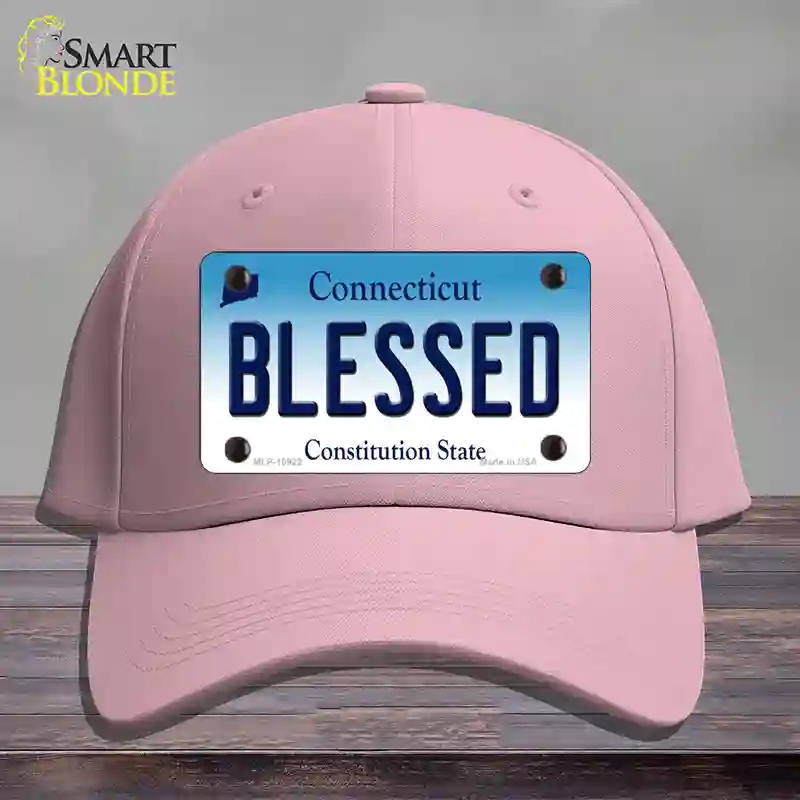 HAT05-MLP-10922 Blessed Connecticut Novelty License Plate Hat, Cotton - Pink