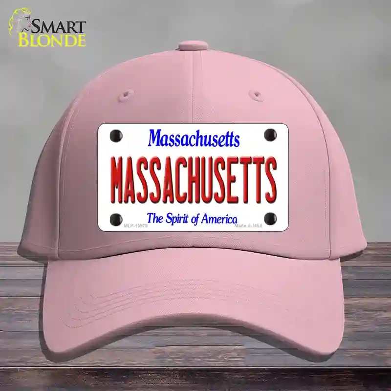 HAT05-MLP-10978 Massachusetts State Novelty License Plate Hat, Cotton - Pink