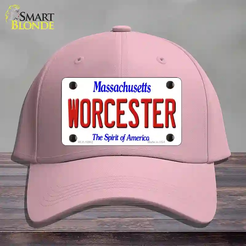 HAT05-MLP-10982 Worcester Massachusetts Novelty License Plate Hat, Cotton - Pink